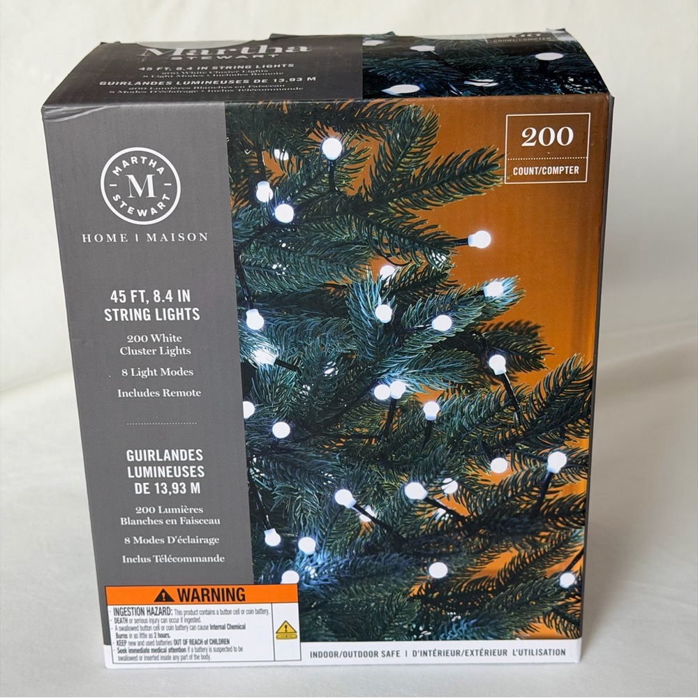 Martha Stewart 200-Count White String Lights